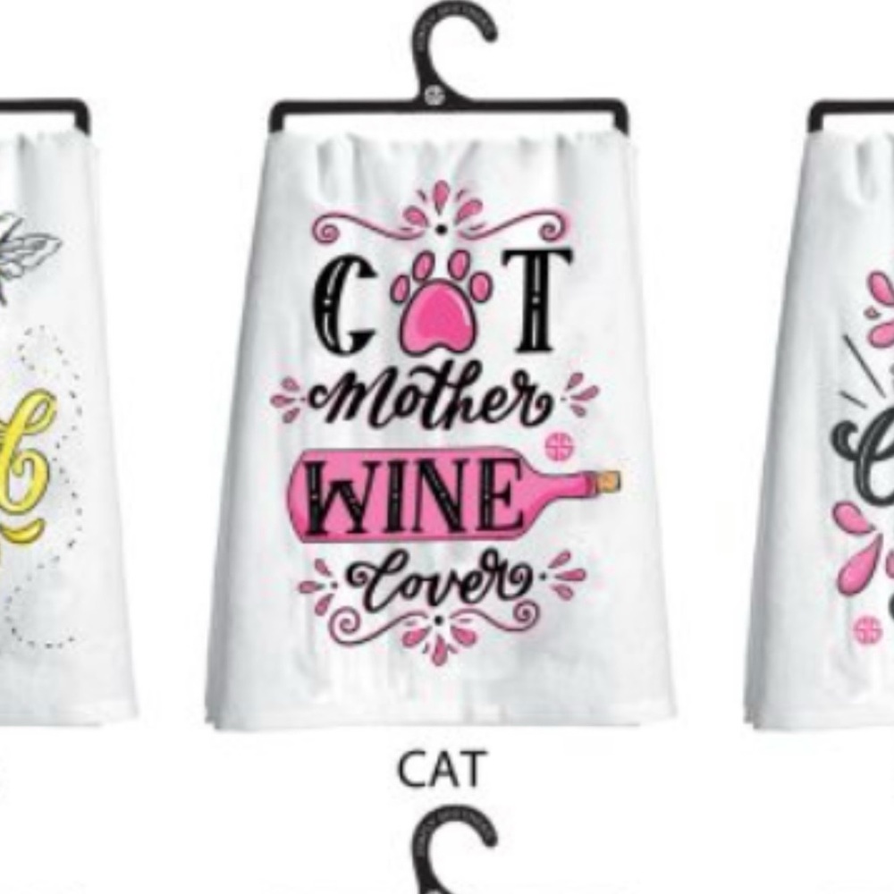 Simply Southern Cat Mother Wine Lover Tea Towel Kitchen Bathroom Gift NEW